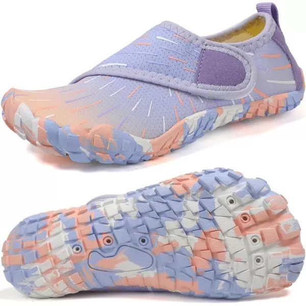 Quickshark Kids Water Shoes Boys Girls Barefoot Aqua Socks Outdoor Indoor Quick Dry Sandals Lightweight Slip On Walking Sneakers for Beach Pool Swim Little KidBig Kid12purple