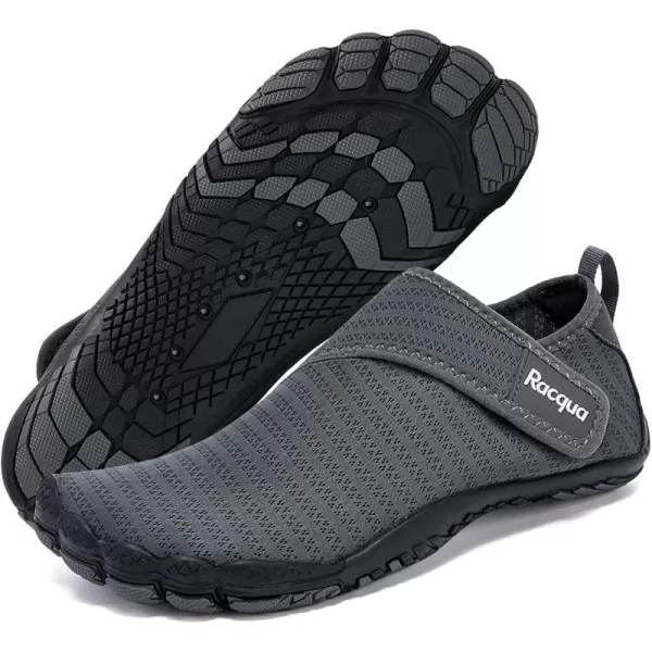 Racqua Mens Womens SlipOn Water Shoes Quick Dry Barefoot Lightweight Aqua Shoes Beach Swim Pool Hiking Sport ShoesWz117mgrey