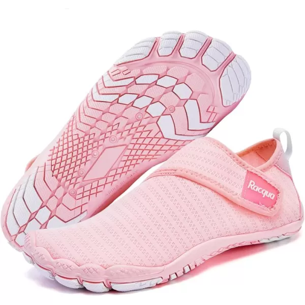 Racqua Mens Womens SlipOn Water Shoes Quick Dry Barefoot Lightweight Aqua Shoes Beach Swim Pool Hiking Sport ShoesWz117wpink