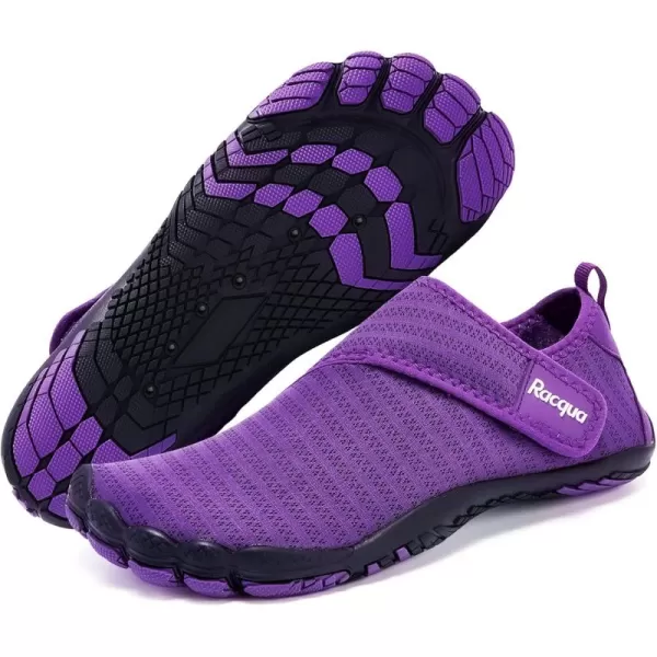 Racqua Mens Womens SlipOn Water Shoes Quick Dry Barefoot Lightweight Aqua Shoes Beach Swim Pool Hiking Sport ShoesWz117wpurple
