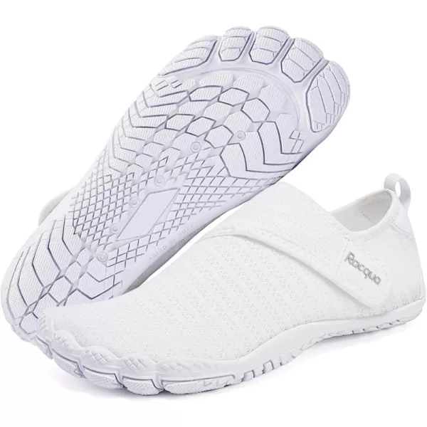 Racqua Mens Womens SlipOn Water Shoes Quick Dry Barefoot Lightweight Aqua Shoes Beach Swim Pool Hiking Sport ShoesWz117wwhite