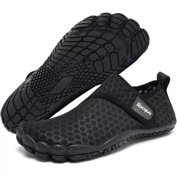 Racqua Mens Womens SlipOn Water Shoes Quick Dry Barefoot Lightweight Aqua Shoes Beach Swim Pool Hiking Sport ShoesWz118mblack