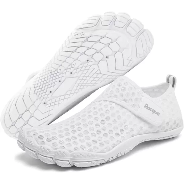 Racqua Mens Womens SlipOn Water Shoes Quick Dry Barefoot Lightweight Aqua Shoes Beach Swim Pool Hiking Sport ShoesWz118wwhite