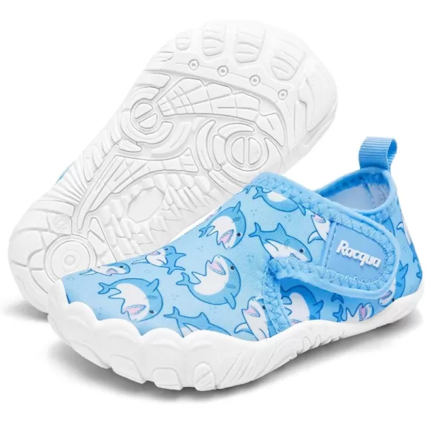 Racqua Toddler Boys Girls Water Shoes SlipOn Quick Dry Aqua Kids Shoes Lightweight Breathable Swim shoesToddlerLittle KidWzk1651blue Shark