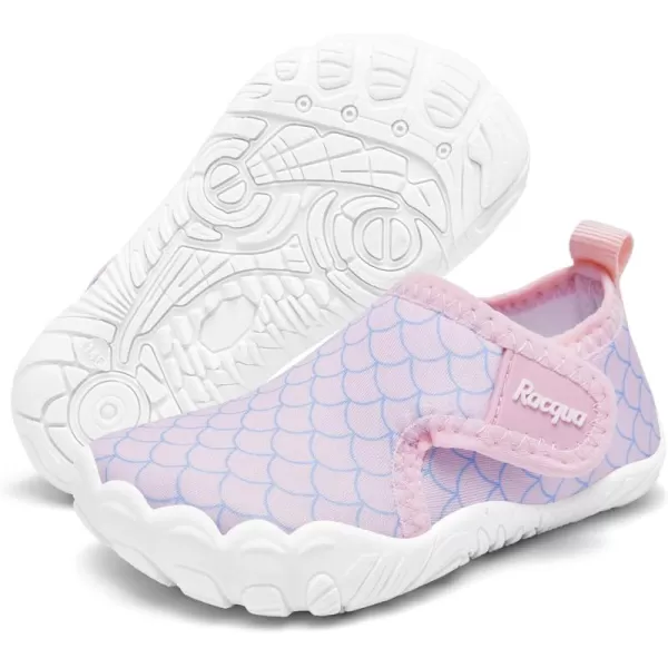 Racqua Toddler Boys Girls Water Shoes SlipOn Quick Dry Aqua Kids Shoes Lightweight Breathable Swim shoesToddlerLittle KidWzk1651pink Mermaid