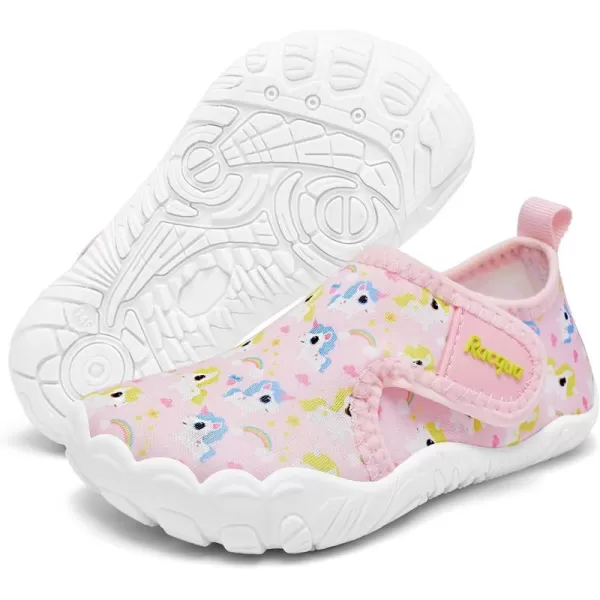 Racqua Toddler Boys Girls Water Shoes SlipOn Quick Dry Aqua Kids Shoes Lightweight Breathable Swim shoesToddlerLittle KidWzk1651pink Unicorn