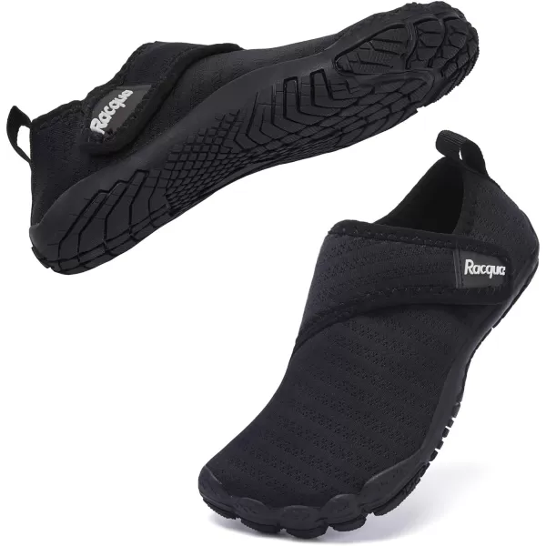 Racqua Boys Girls Kids Toddler Water Shoes Quick Dry Barefoot Lightweight Pool Swim Beach Sport Aqua ShoesToddlerLittle KidBig KidWzk163bblack