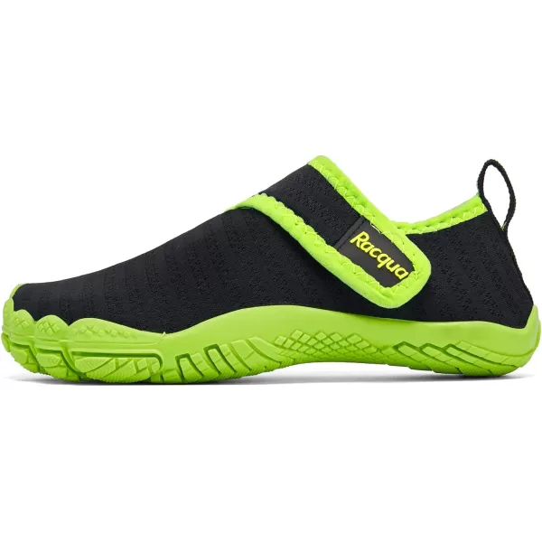 Racqua Boys Girls Kids Toddler Water Shoes Quick Dry Barefoot Lightweight Pool Swim Beach Sport Aqua ShoesToddlerLittle KidBig KidWzk163bblackGreen