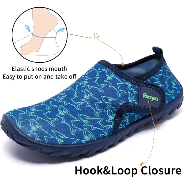 Racqua Boys Girls Kids Water Shoes Barefoot Swim Quick Dry Lightweight Sport Aqua ShoesLittle KidBig KidHdk1602shark