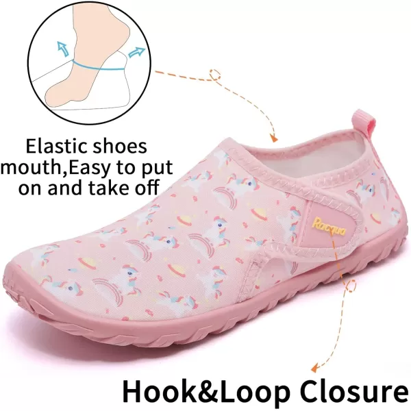 Racqua Boys Girls Kids Water Shoes Barefoot Swim Quick Dry Lightweight Sport Aqua ShoesLittle KidBig KidHdk1602unicorn