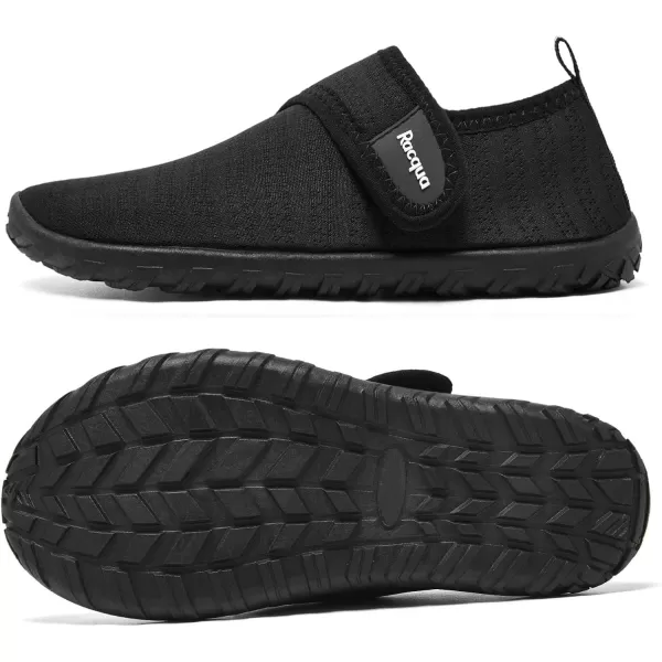 Racqua Boys Girls Kids Water Shoes Quick Dry Barefoot Lightweight Sport Swim Aqua ShoesLittle KidBig KidBlack