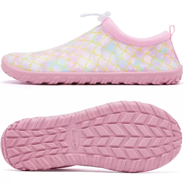 Racqua Boys Girls Kids Water Shoes Swim Shoes Quick Dry Aqua Shoes for Beach Pool LittleBig KidPink1