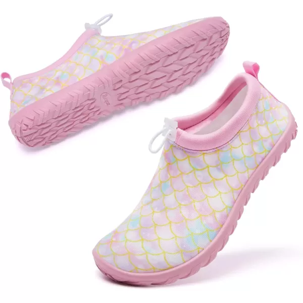 Racqua Boys Girls Kids Water Shoes Swim Shoes Quick Dry Aqua Shoes for Beach Pool LittleBig KidPink1