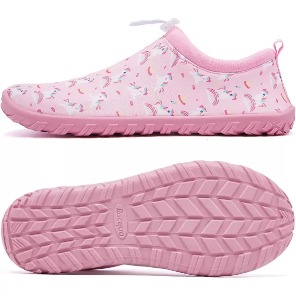 Racqua Boys Girls Kids Water Shoes Swim Shoes Quick Dry Aqua Shoes for Beach Pool LittleBig KidPink2