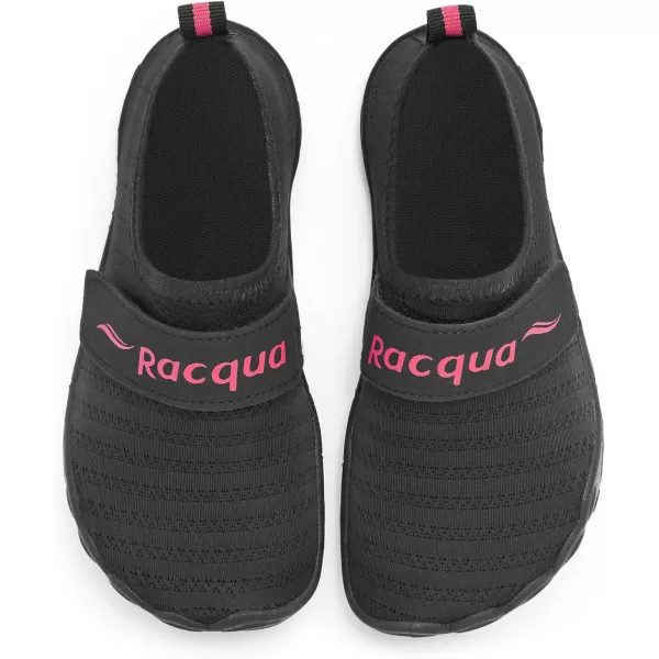 Racqua Kids Water Shoes NonSlip Beach Shoes Outdoor Breathable Swim Shoes Quick Dry Lightweight Pool Aqua Shoes Boys GirlsLittle KidBig KidBlackRose
