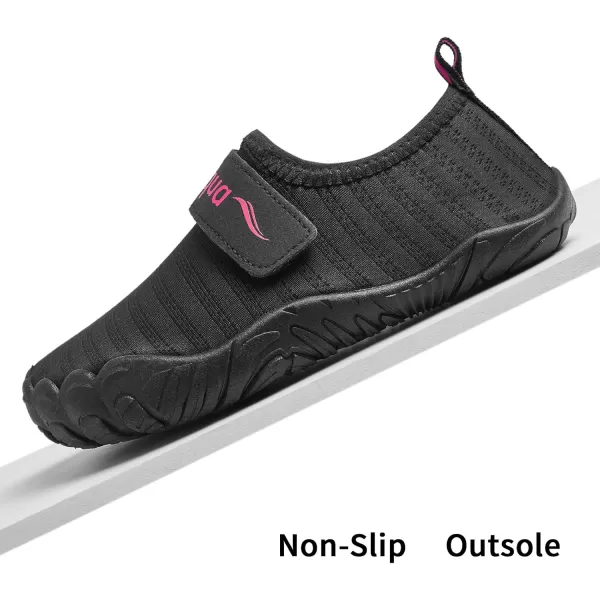 Racqua Kids Water Shoes NonSlip Beach Shoes Outdoor Breathable Swim Shoes Quick Dry Lightweight Pool Aqua Shoes Boys GirlsLittle KidBig KidBlackRose