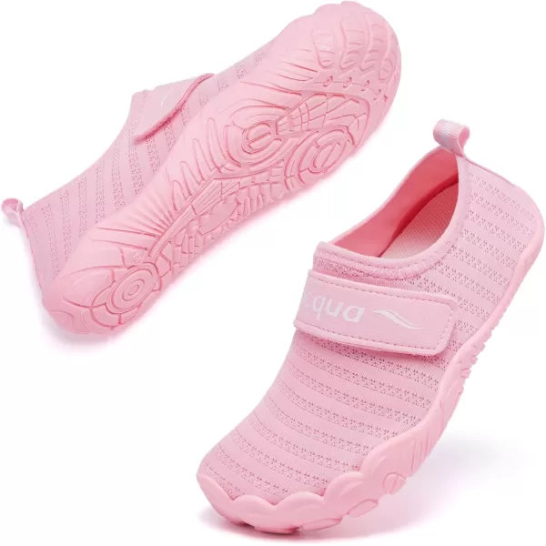 Racqua Kids Water Shoes NonSlip Beach Shoes Outdoor Breathable Swim Shoes Quick Dry Lightweight Pool Aqua Shoes Boys GirlsLittle KidBig KidPink