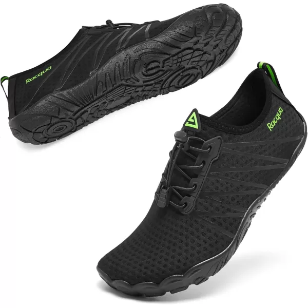 Racqua Men Women Water Shoes QuickDry Breathable Swim Shoes Lightweight Aqua Shoes Beach Pool Hiking ShoesWz1104black