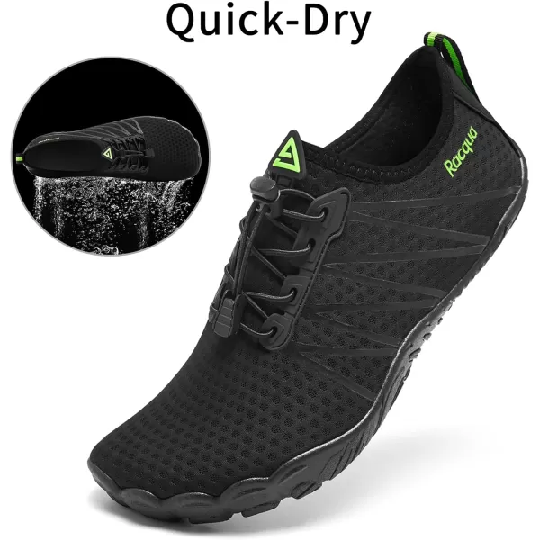 Racqua Men Women Water Shoes QuickDry Breathable Swim Shoes Lightweight Aqua Shoes Beach Pool Hiking ShoesWz1104black