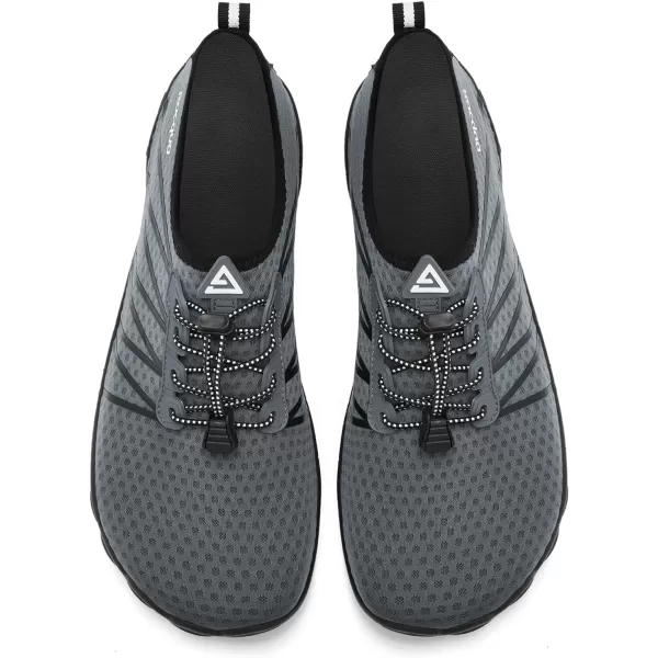 Racqua Men Women Water Shoes QuickDry Breathable Swim Shoes Lightweight Aqua Shoes Beach Pool Hiking ShoesWz1104grey