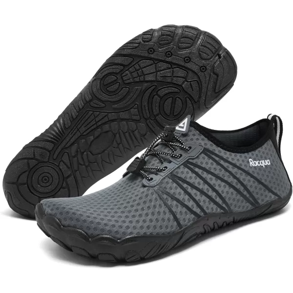Racqua Men Women Water Shoes QuickDry Breathable Swim Shoes Lightweight Aqua Shoes Beach Pool Hiking ShoesWz1104grey
