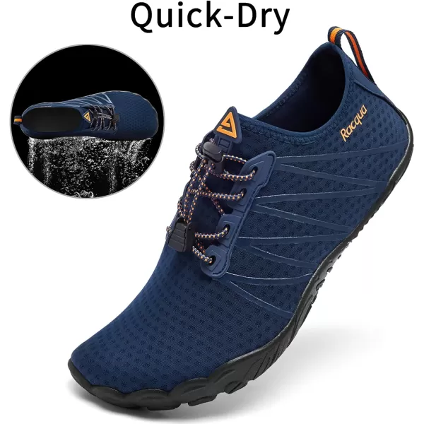 Racqua Men Women Water Shoes QuickDry Breathable Swim Shoes Lightweight Aqua Shoes Beach Pool Hiking ShoesWz1104navy
