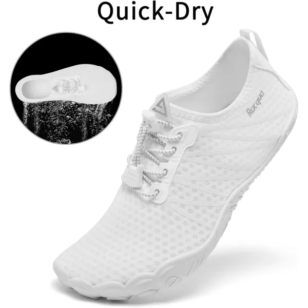 Racqua Men Women Water Shoes QuickDry Breathable Swim Shoes Lightweight Aqua Shoes Beach Pool Hiking ShoesWz1104white