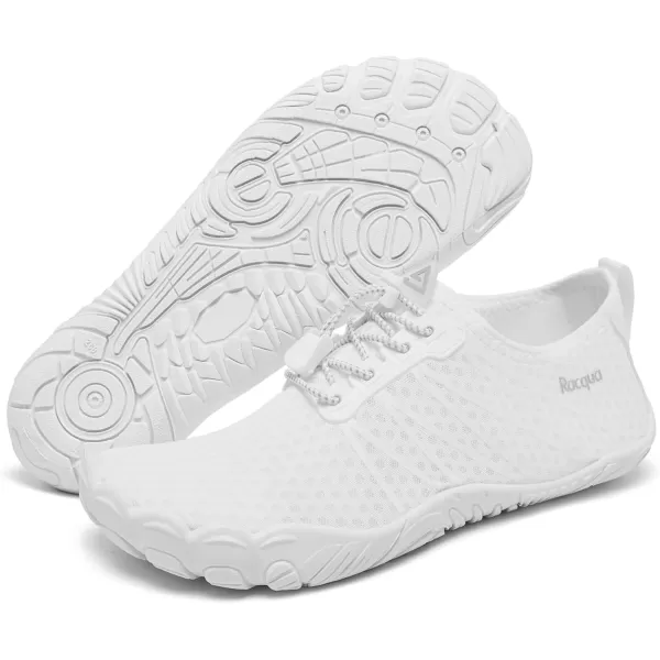 Racqua Men Women Water Shoes QuickDry Breathable Swim Shoes Lightweight Aqua Shoes Beach Pool Hiking ShoesWz1104white