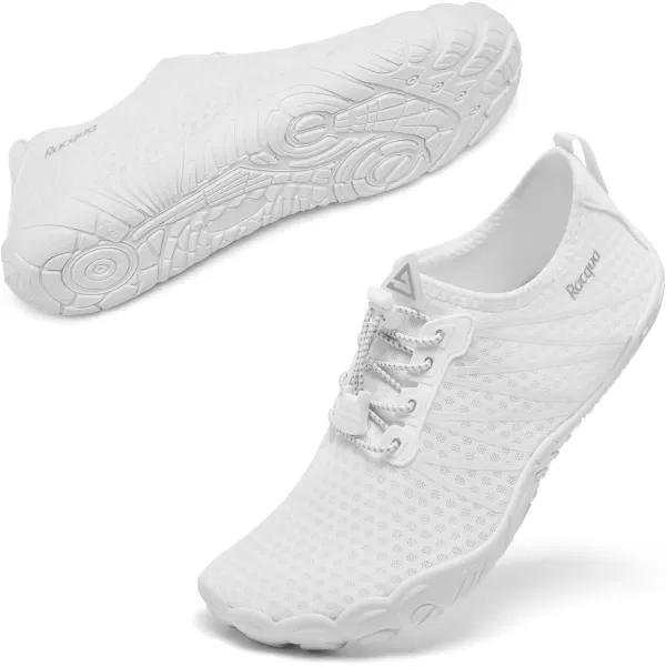 Racqua Men Women Water Shoes QuickDry Breathable Swim Shoes Lightweight Aqua Shoes Beach Pool Hiking ShoesWz1104white