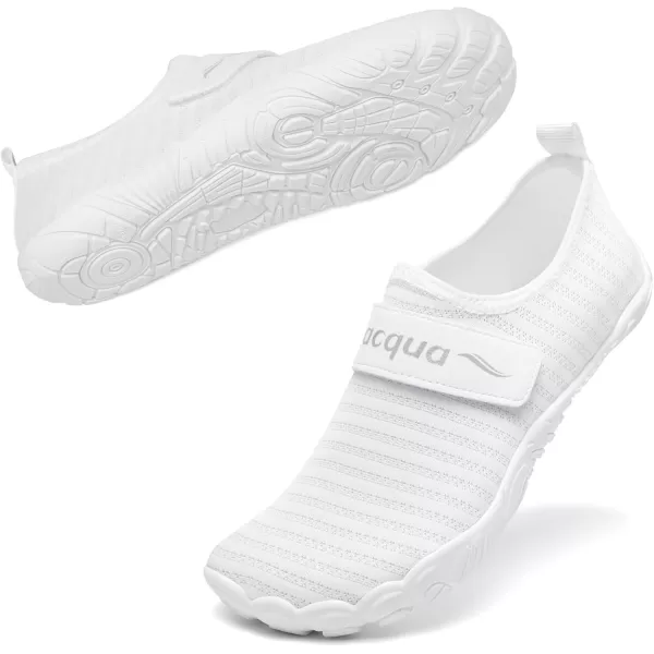 Racqua Men Women Water Shoes QuickDry Breathable Swim Shoes Lightweight Aqua Shoes Beach Pool Hiking ShoesWz1108white