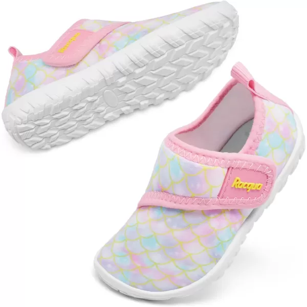 Racqua Toddler Baby Water Shoes Barefoot Quick Dry Swim Sport Pool Aqua Shoes for Boys GirlsBabyToddlerMermaidPink