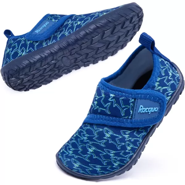 Racqua Toddler Baby Water Shoes Barefoot Quick Dry Swim Sport Pool Aqua Shoes for Boys GirlsBabyToddlerSharkBlue