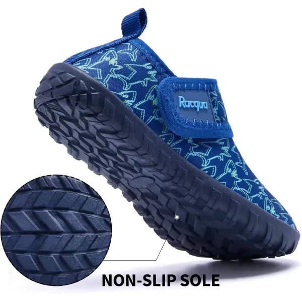Racqua Toddler Baby Water Shoes Barefoot Quick Dry Swim Sport Pool Aqua Shoes for Boys GirlsBabyToddlerSharkBlue
