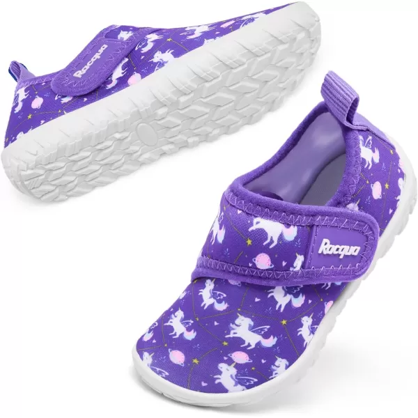 Racqua Toddler Baby Water Shoes Barefoot Quick Dry Swim Sport Pool Aqua Shoes for Boys GirlsBabyToddlerUnicornPurple