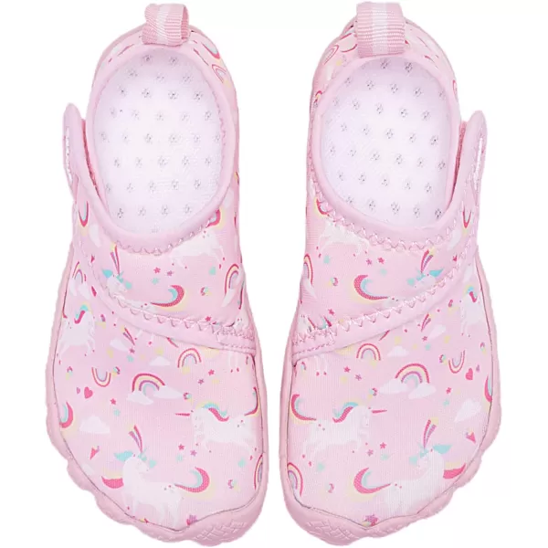 Racqua Toddler Boys Girls SlipOn Water Shoes Quick Dry Barefoot Aqua Shoes ToddlerLittle KidWzk167pink Unicorn