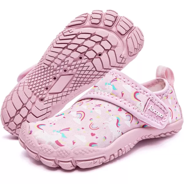 Racqua Toddler Boys Girls SlipOn Water Shoes Quick Dry Barefoot Aqua Shoes ToddlerLittle KidWzk167pink Unicorn