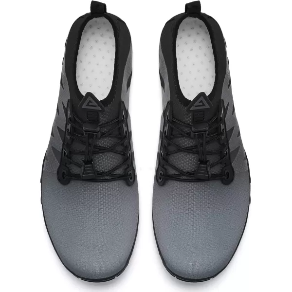 Racqua Water Shoes Men Women Quick Dry Gradient Colors Barefoot Aqua Athletic Sports Swim Surf Beach ShoesHd131mgreyBlack