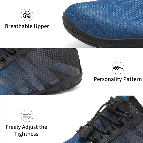 Racqua Water Shoes Men Women Quick Dry Gradient Colors Barefoot Aqua Athletic Sports Swim Surf Beach ShoesHd131mnavyBlack