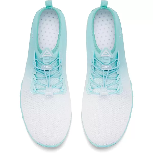 Racqua Water Shoes Men Women Quick Dry Gradient Colors Barefoot Aqua Athletic Sports Swim Surf Beach ShoesHd131mwhiteMint