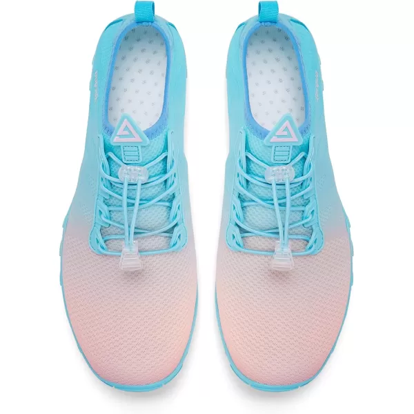 Racqua Water Shoes Men Women Quick Dry Gradient Colors Barefoot Aqua Athletic Sports Swim Surf Beach ShoesHd131wpinkBlue