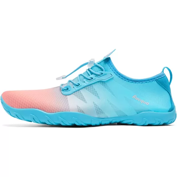 Racqua Water Shoes Men Women Quick Dry Gradient Colors Barefoot Aqua Athletic Sports Swim Surf Beach ShoesHd131wpinkBlue