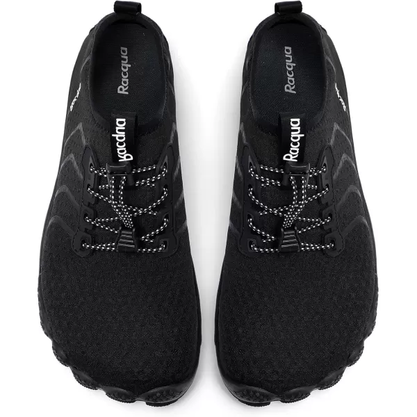 Racqua Water Shoes Quick Dry Barefoot Beach Aqua Sport Swim Surf Pool Hiking Diving Walking for Men WomenWz111black
