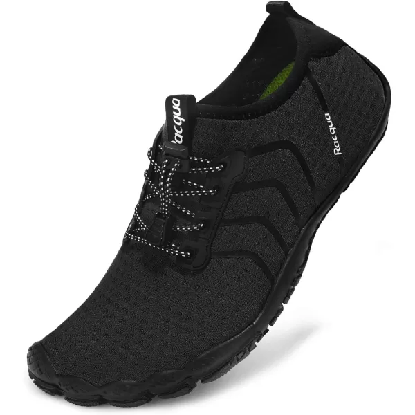 Racqua Water Shoes Quick Dry Barefoot Beach Aqua Sport Swim Surf Pool Hiking Diving Walking for Men WomenWz111black