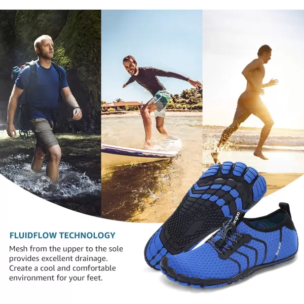 Racqua Water Shoes Quick Dry Barefoot Beach Aqua Sport Swim Surf Pool Hiking Diving Walking for Men WomenWz111blue