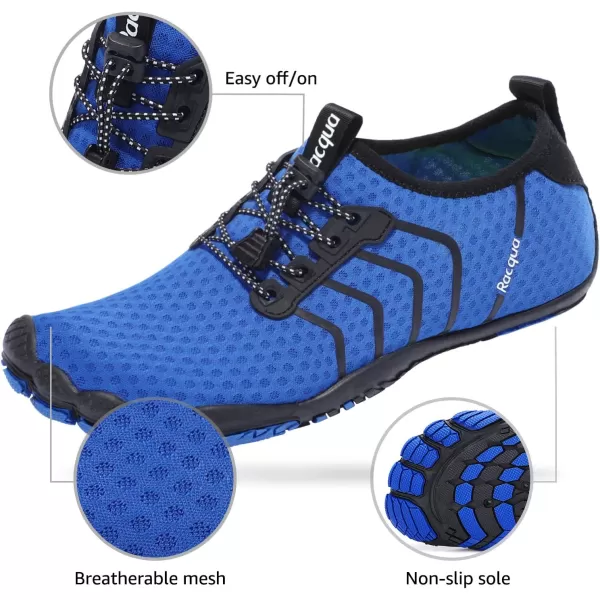 Racqua Water Shoes Quick Dry Barefoot Beach Aqua Sport Swim Surf Pool Hiking Diving Walking for Men WomenWz111blue