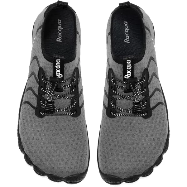 Racqua Water Shoes Quick Dry Barefoot Beach Aqua Sport Swim Surf Pool Hiking Diving Walking for Men WomenWz111deep Grey