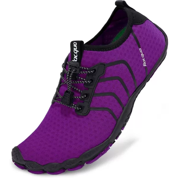 Racqua Water Shoes Quick Dry Barefoot Beach Aqua Sport Swim Surf Pool Hiking Diving Walking for Men WomenWz111purple