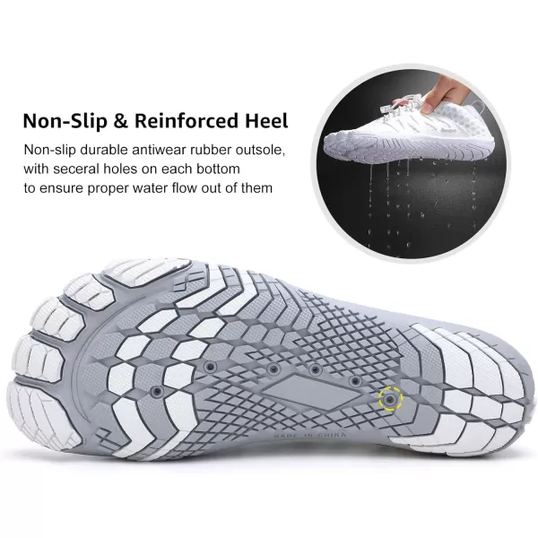 Racqua Water Shoes Quick Dry Barefoot Beach Aqua Sport Swim Surf Pool Hiking Diving Walking for Men WomenWz111white
