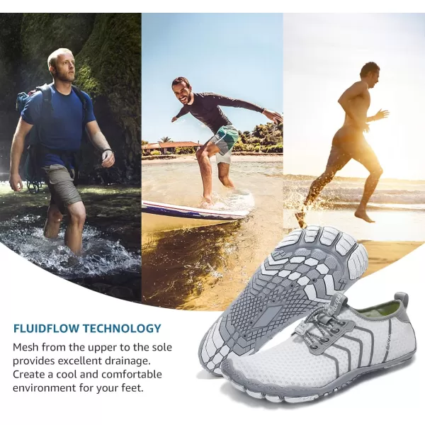 Racqua Water Shoes Quick Dry Barefoot Beach Aqua Sport Swim Surf Pool Hiking Diving Walking for Men WomenWz111white
