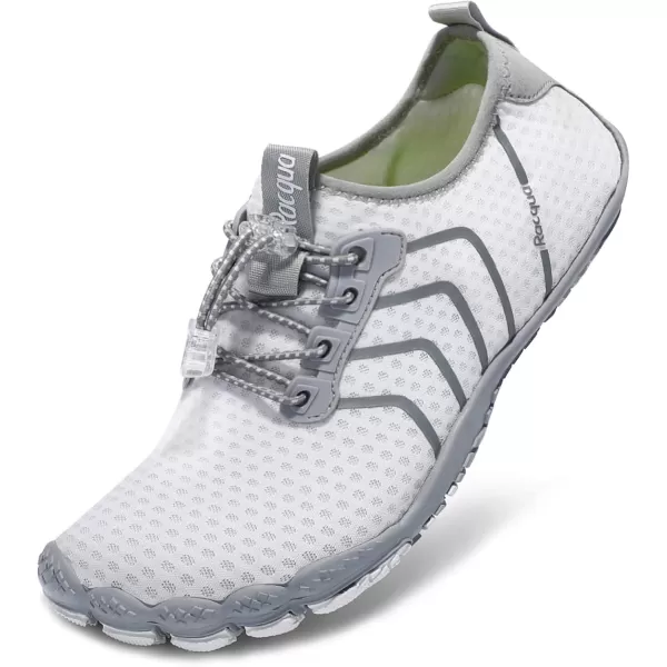 Racqua Water Shoes Quick Dry Barefoot Beach Aqua Sport Swim Surf Pool Hiking Diving Walking for Men WomenWz111white